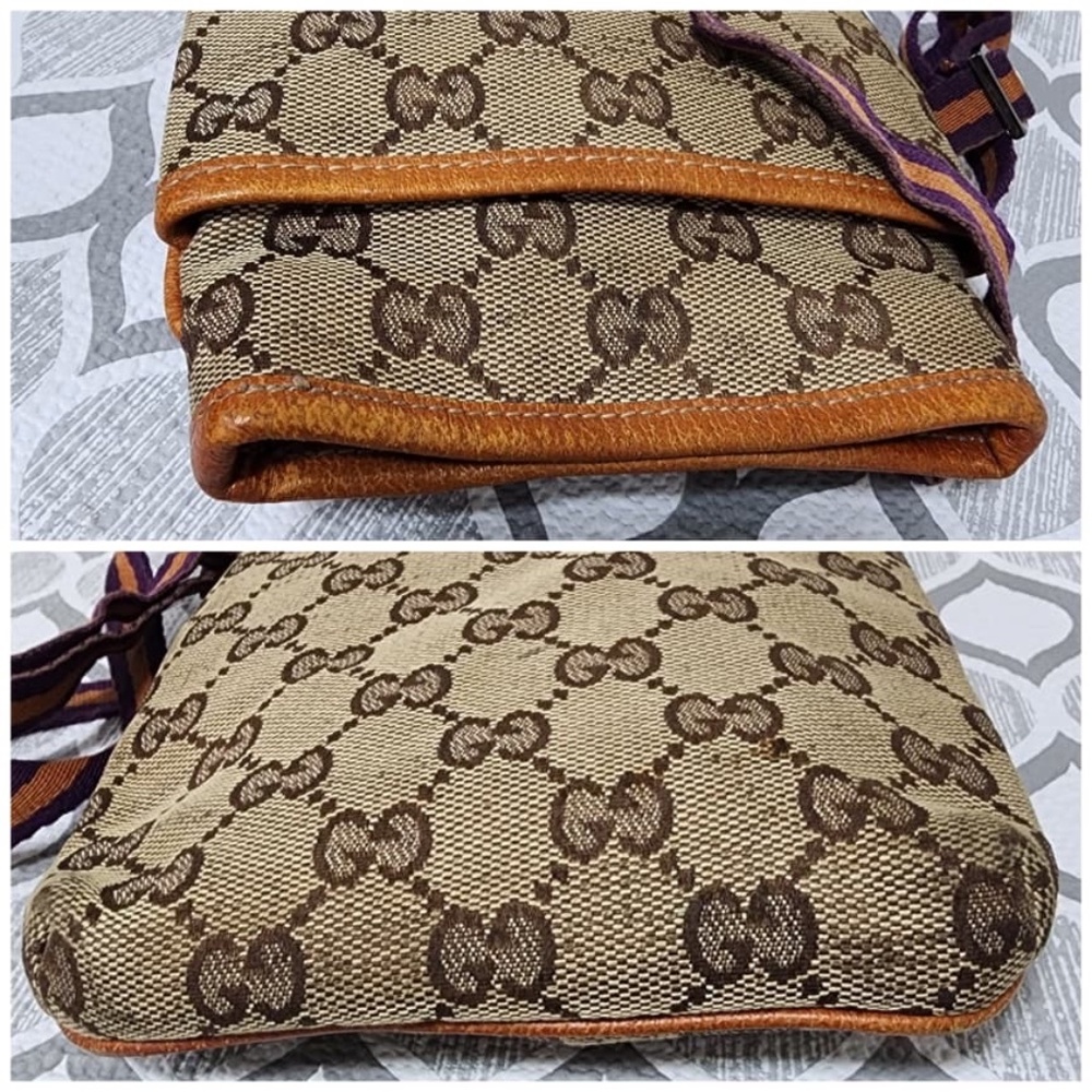 Authentic Gucci GG Canvas Web Crossbody Bag Beige/Brown - Picture 12 of 12